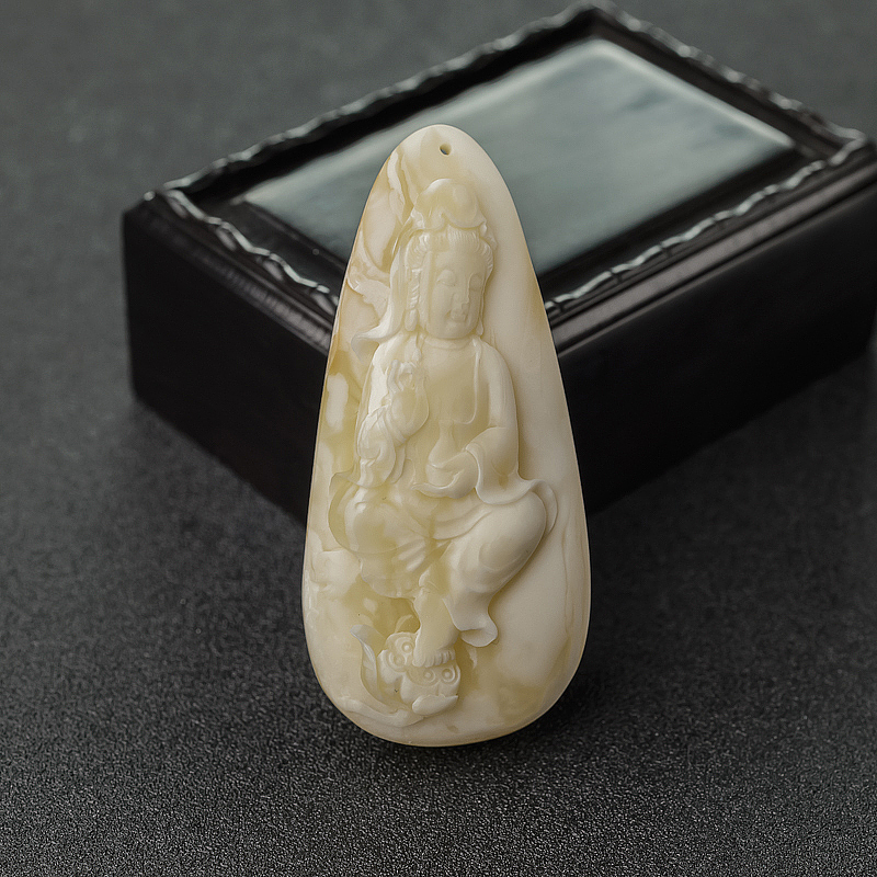 象牙白白蜜观音吊坠-红掌柜