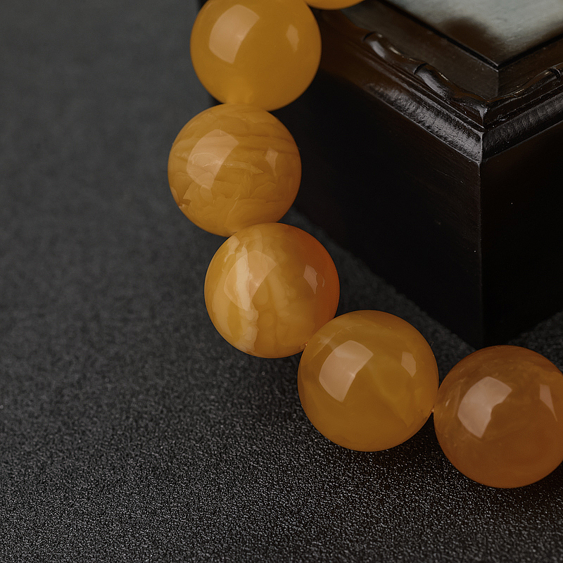 蜜蜡单圈手串-红掌柜