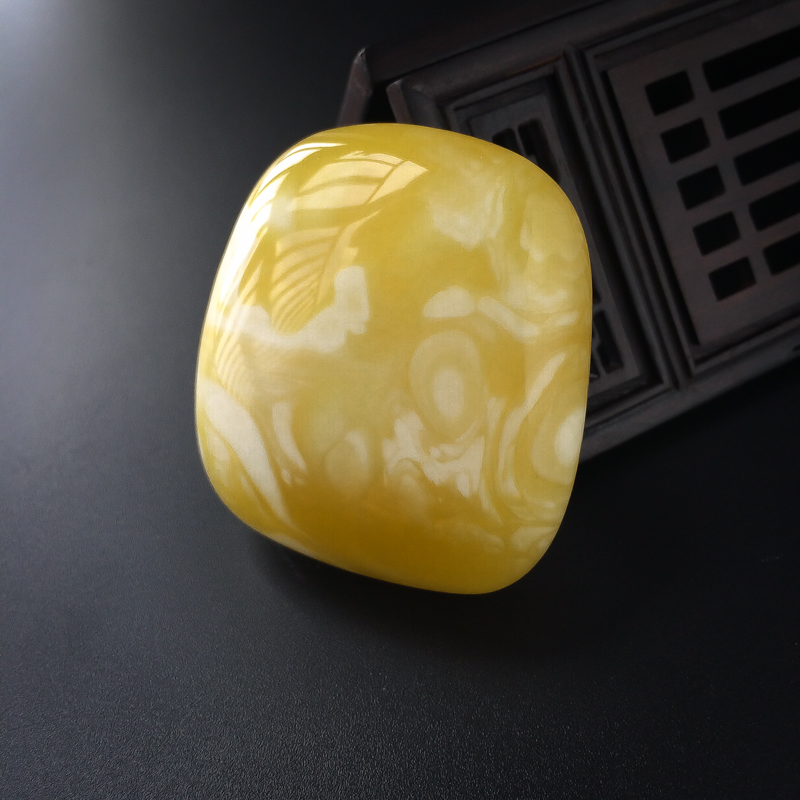 蜜蜡无事牌-红掌柜