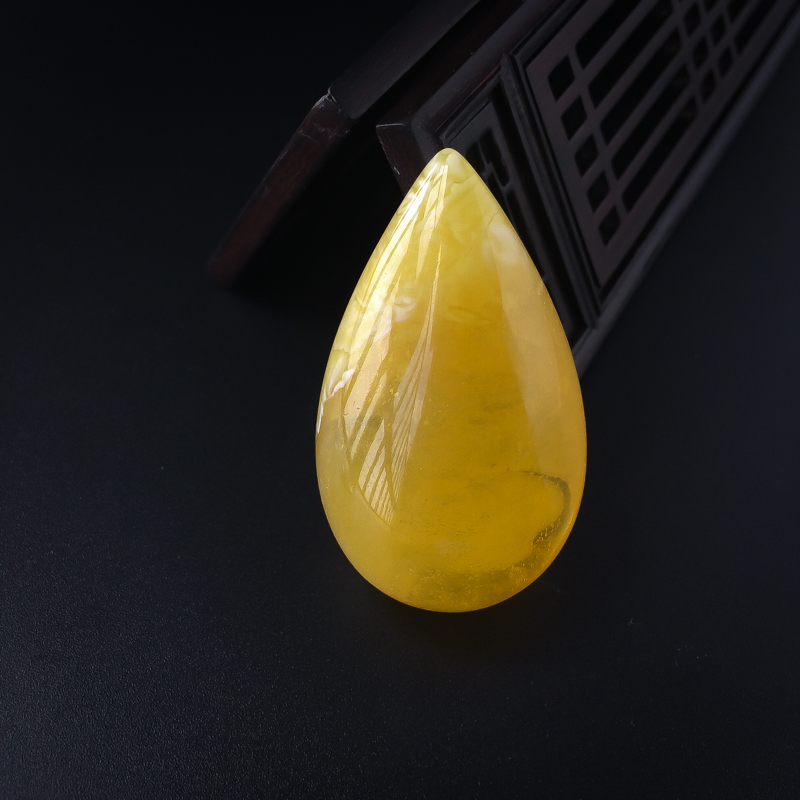 鸡油黄蜜蜡水滴-红掌柜