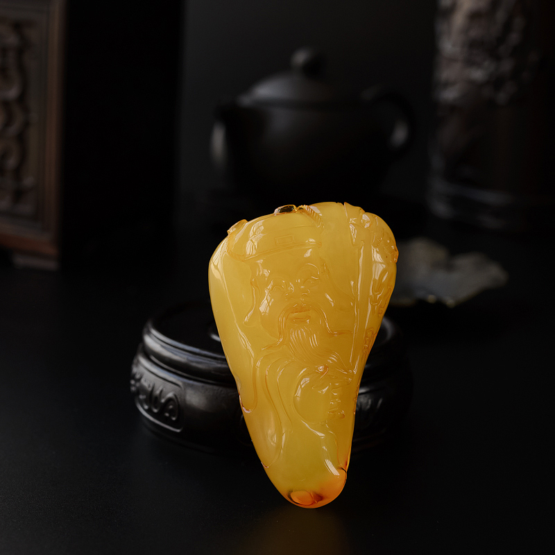 蜜蜡财神吊坠-红掌柜