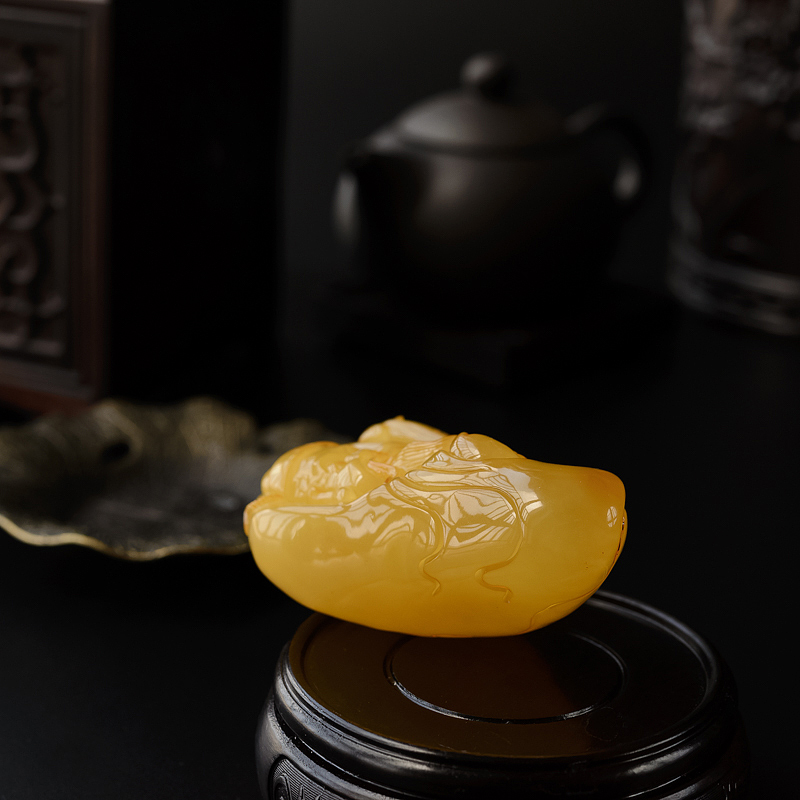 鸡油黄蜜蜡财神-红掌柜