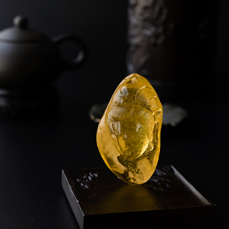 满天星蜜蜡观音吊坠-红掌柜