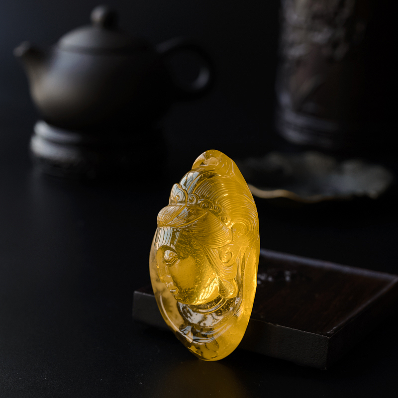 蜜蜡观音吊坠-红掌柜