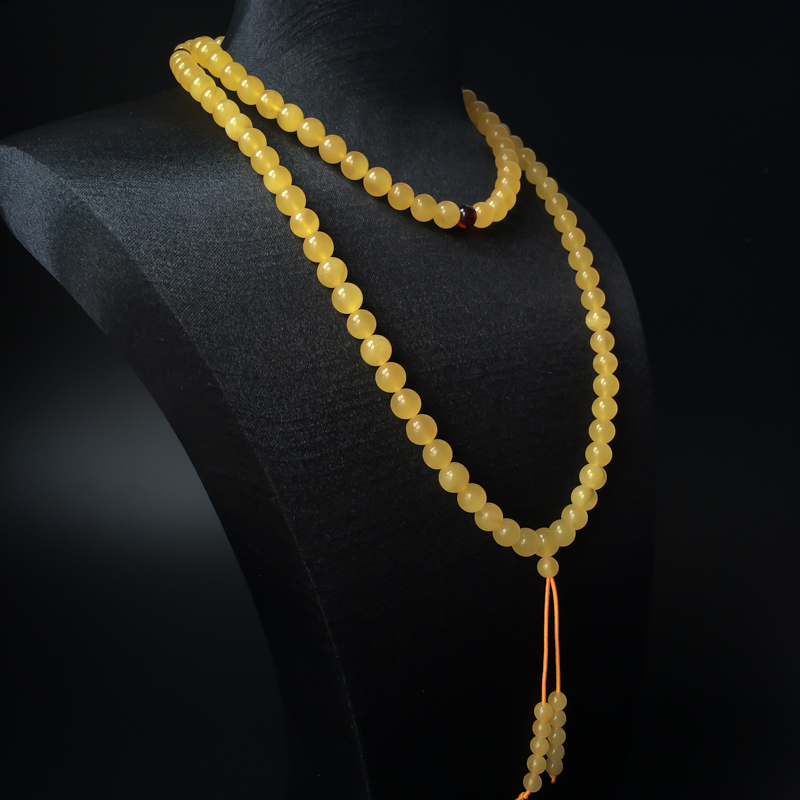 7.5mm鸡油黄佛珠-红掌柜