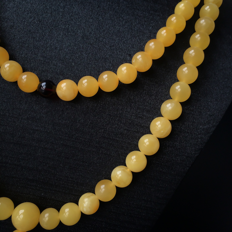 鸡油黄蜜蜡佛珠-红掌柜