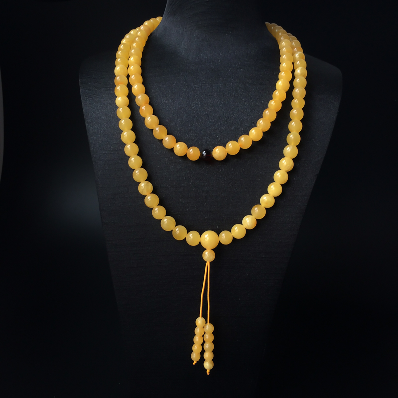 9mm蜜蜡佛珠-红掌柜