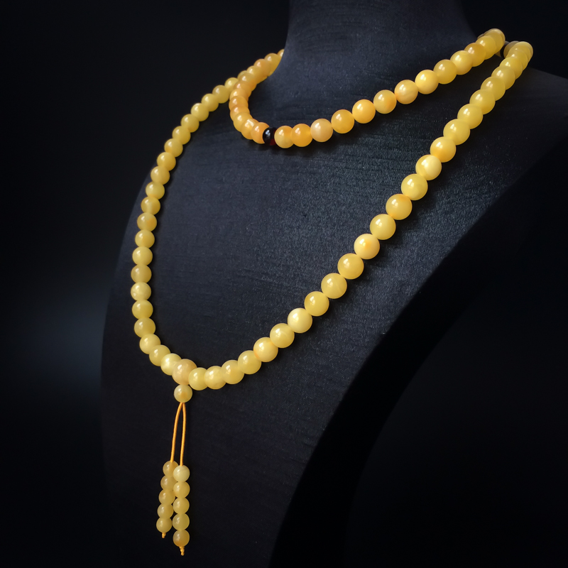 8mm蜜蜡佛珠-红掌柜