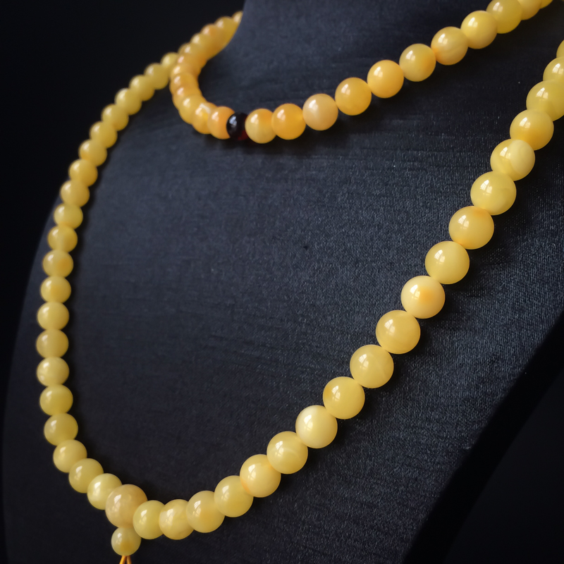 鸡油黄蜜蜡佛珠-红掌柜