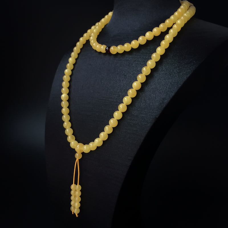 8mm蜜蜡佛珠-红掌柜