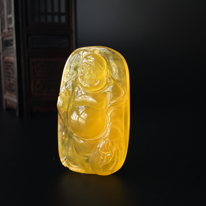 鸡油黄金绞蜜弥勒佛-红掌柜