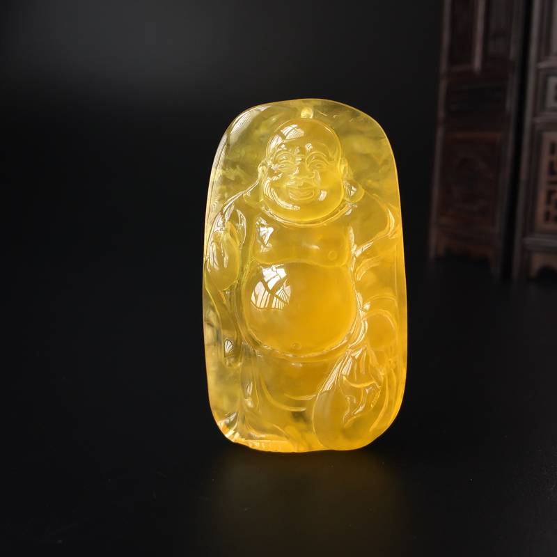 金绞蜜弥勒佛吊坠-红掌柜