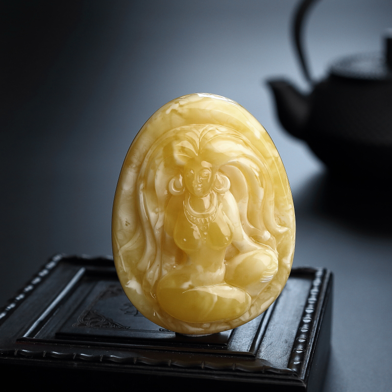 满蜜黄白蜜美女吊坠-红掌柜