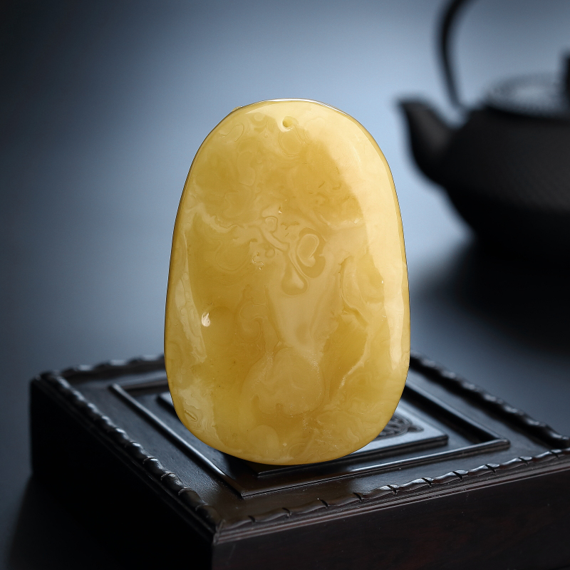 满蜜糖色蜜蜡吊坠-红掌柜