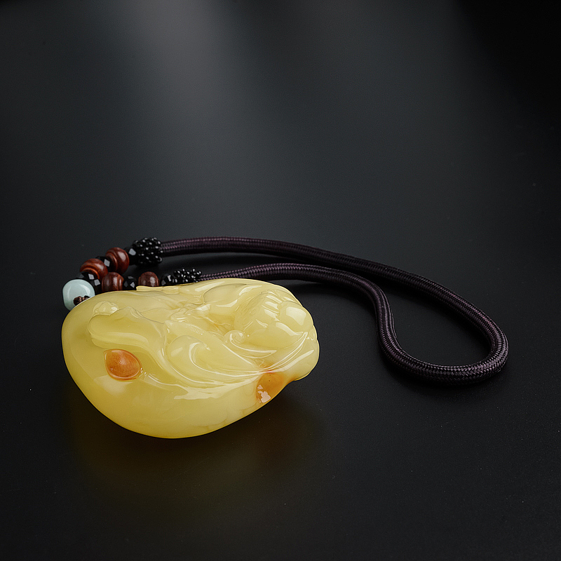 天然蜜蜡悟道摆件-红掌柜珠宝