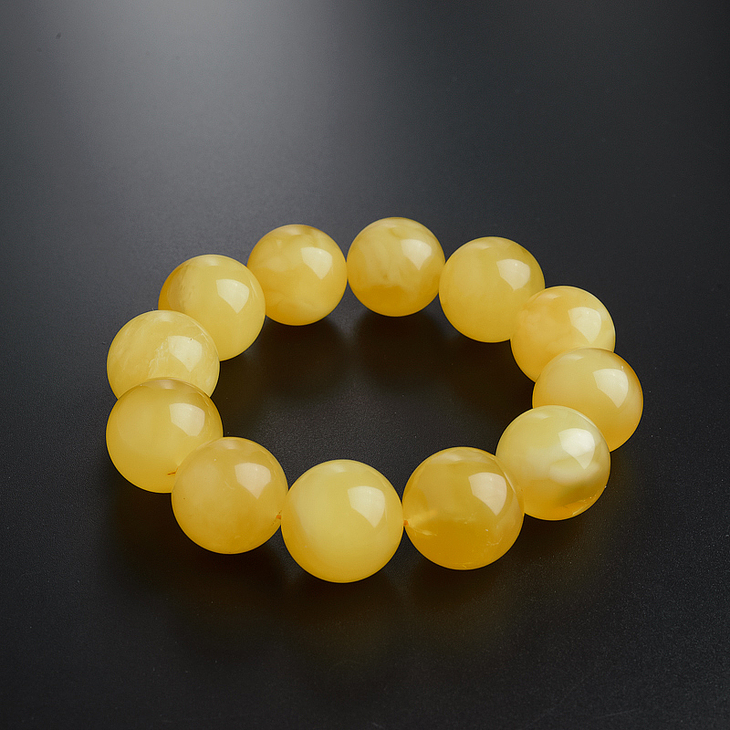 鸡油黄蜜蜡手串 - 红掌柜