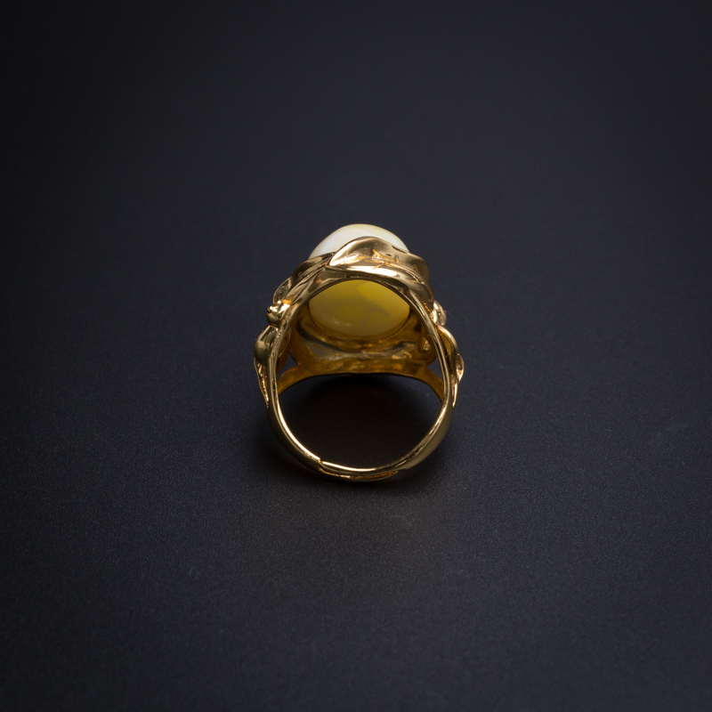 银镀金白蜜戒指 - 红掌柜