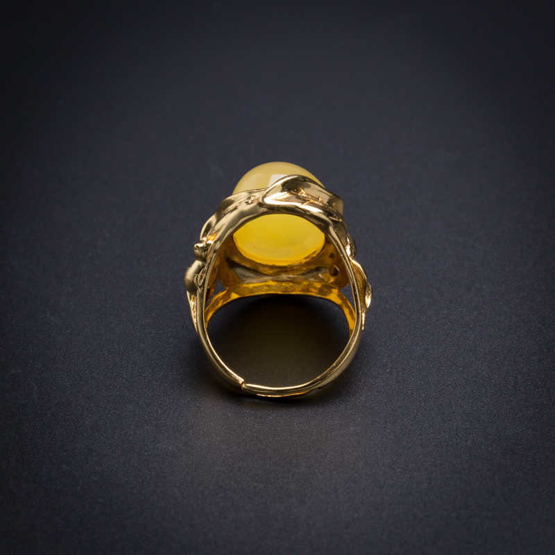 波罗的海天然鸡油黄蜜蜡戒指 - 红掌柜