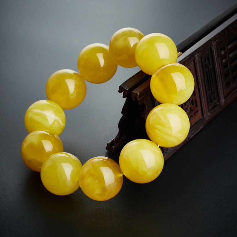 波罗的海鸡油黄蜜蜡手串-红掌柜