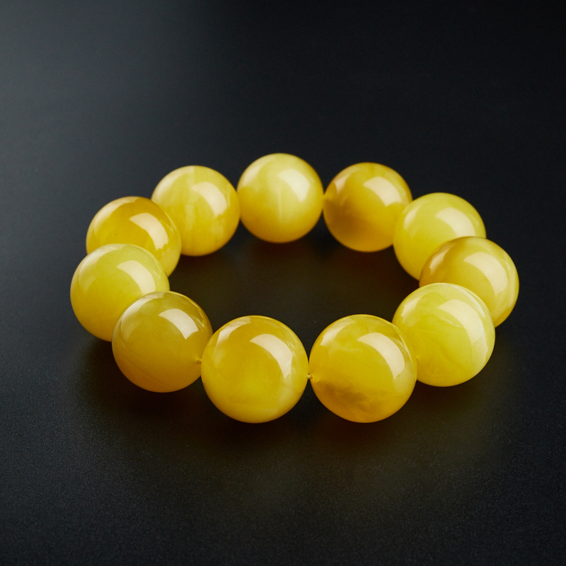 鸡油黄蜜蜡手串-红掌柜