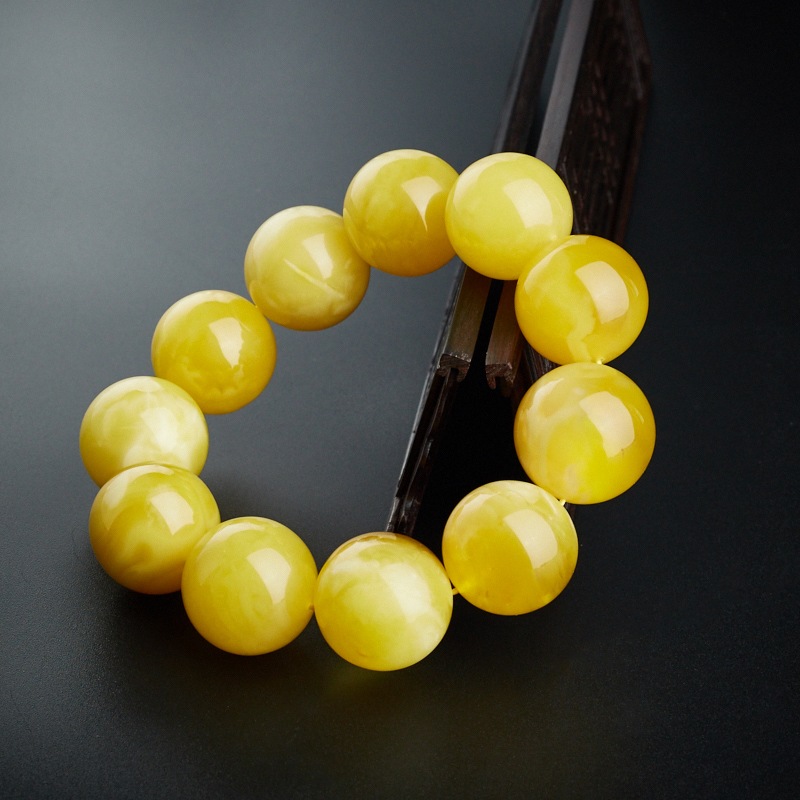 波罗的海鸡油黄蜜蜡手串-红掌柜