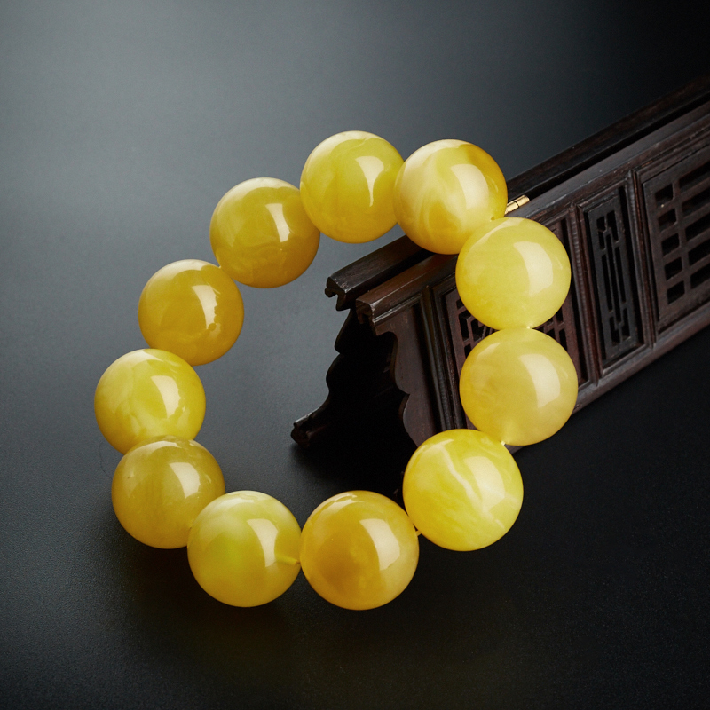 波罗的海鸡油黄蜜蜡手串-红掌柜