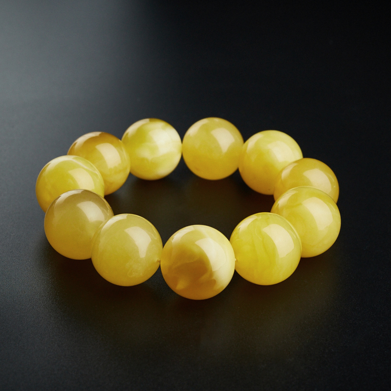 鸡油黄蜜蜡手串-红掌柜