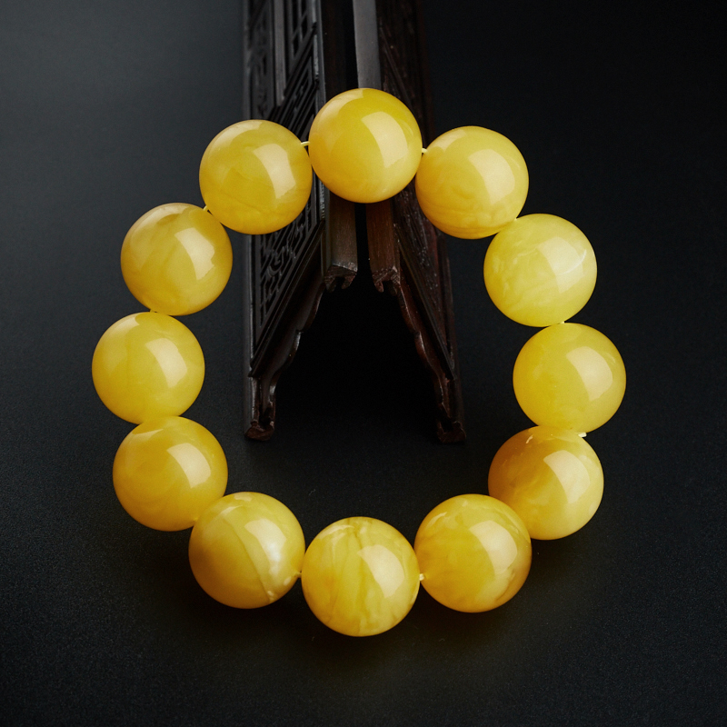 波罗的海天然鸡油黄蜜蜡手串-红掌柜