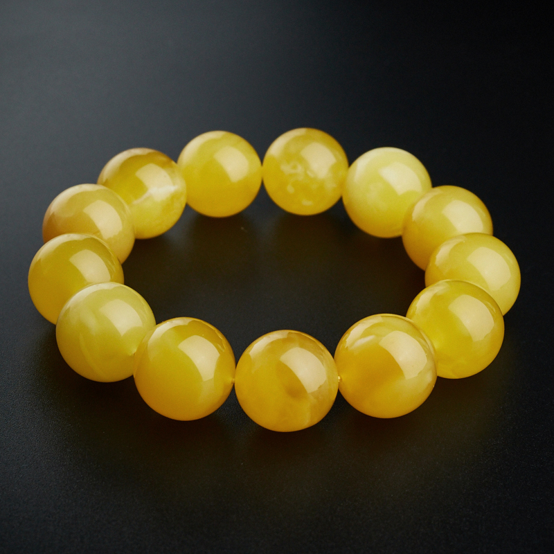 鸡油黄蜜蜡手串-红掌柜