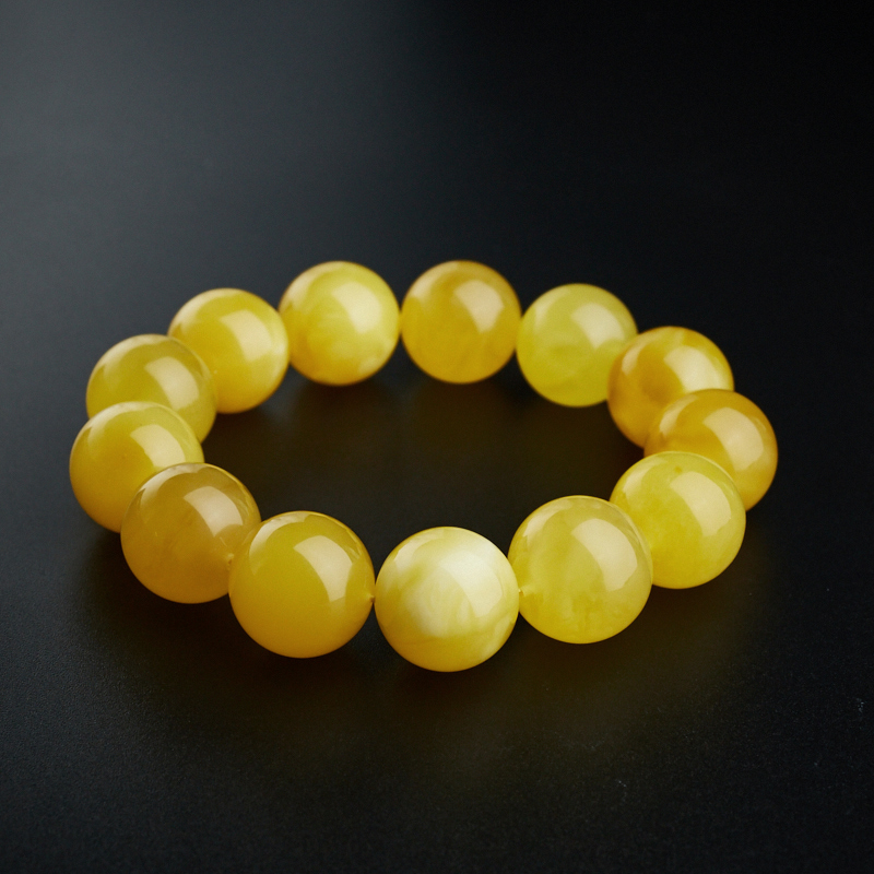 鸡油黄蜜蜡手串-红掌柜