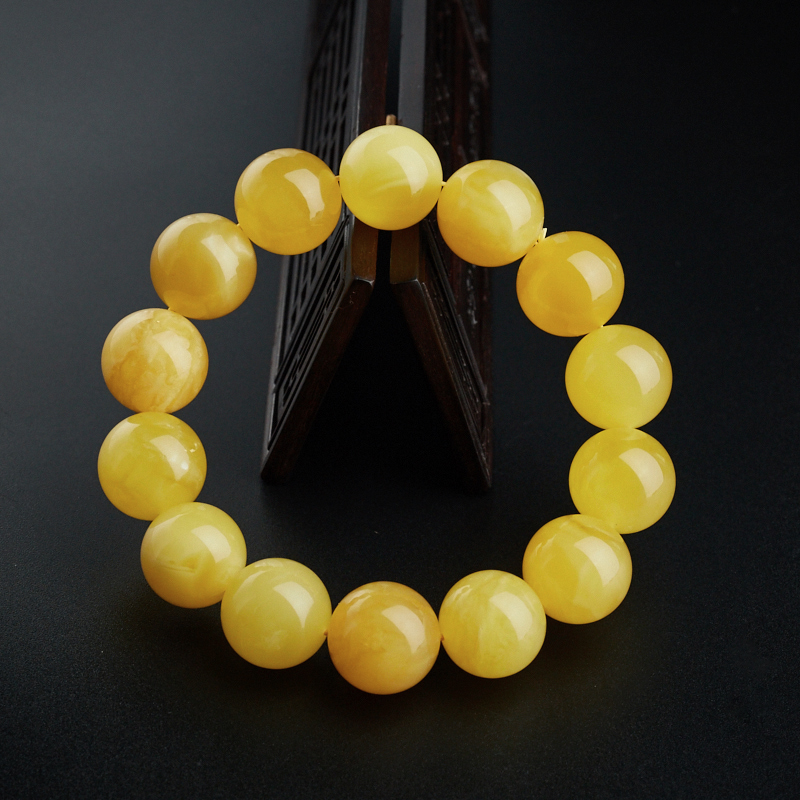 波罗的海天然鸡油黄蜜蜡手串-红掌柜