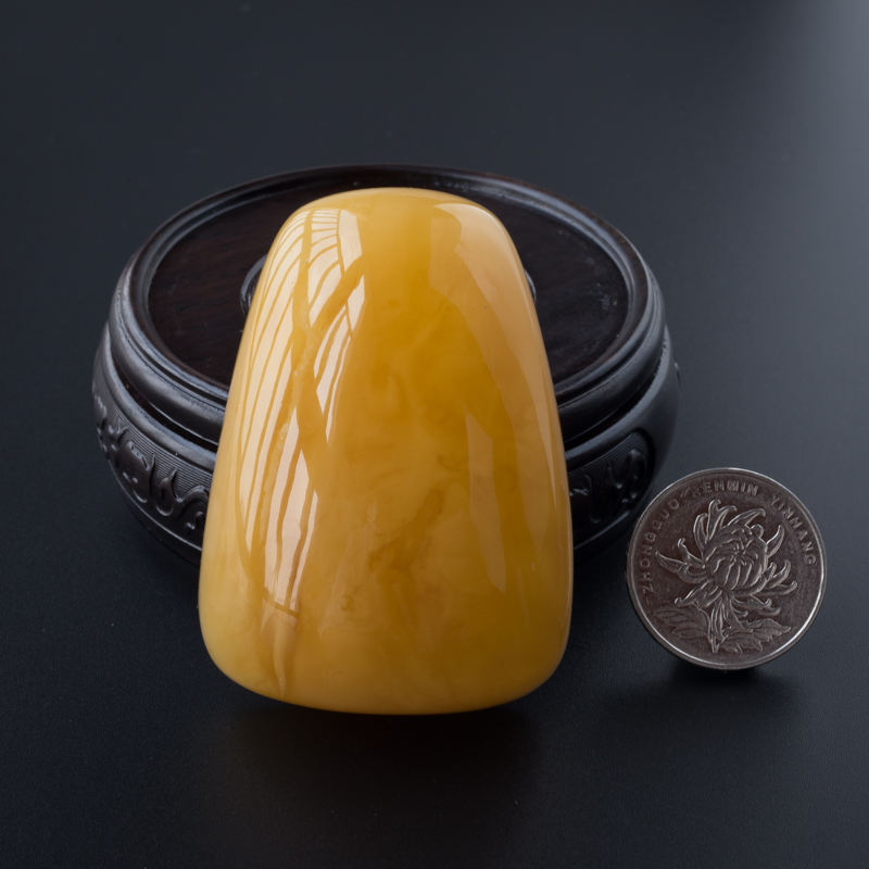 蜜糖色蜜蜡无事牌 - 红掌柜