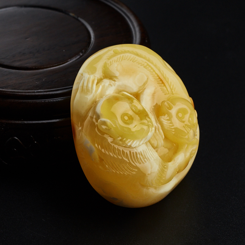 天然满蜜蜜蜡猴吊坠-红掌柜