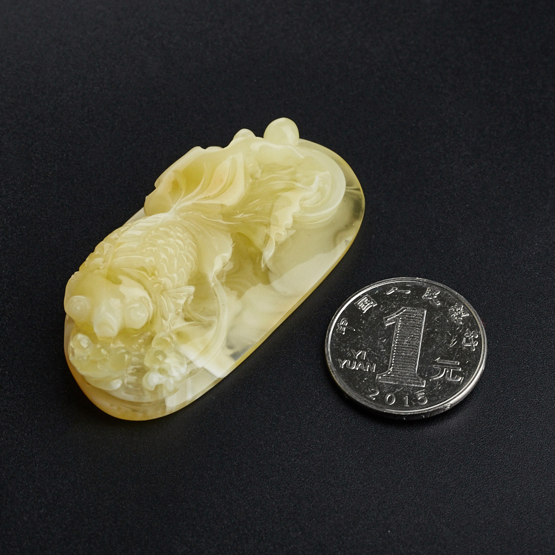 蜜蜡金鱼吊坠-红掌柜