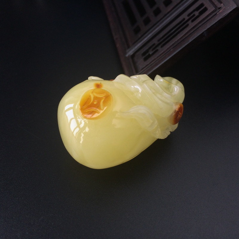 波罗的海天然满黄蜜蜡吊坠-红掌柜