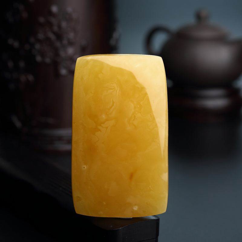 糖色蜜蜡方牌-红掌柜