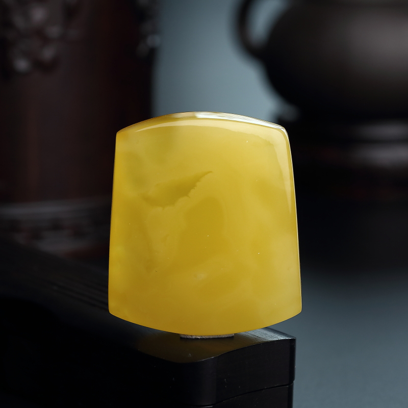 鸡油黄蜜蜡方牌-红掌柜