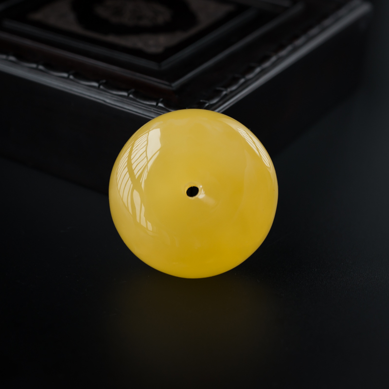 波罗的海天然满蜜鸡油黄蜜蜡平安扣吊坠-红掌柜