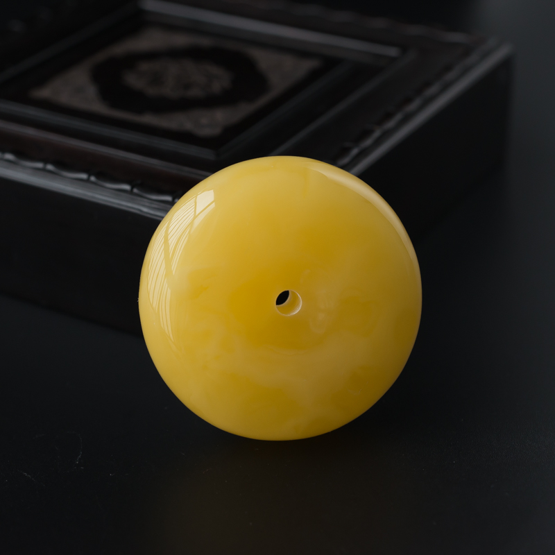 波罗的海天然满蜜蜜蜡平安扣吊坠-红掌柜