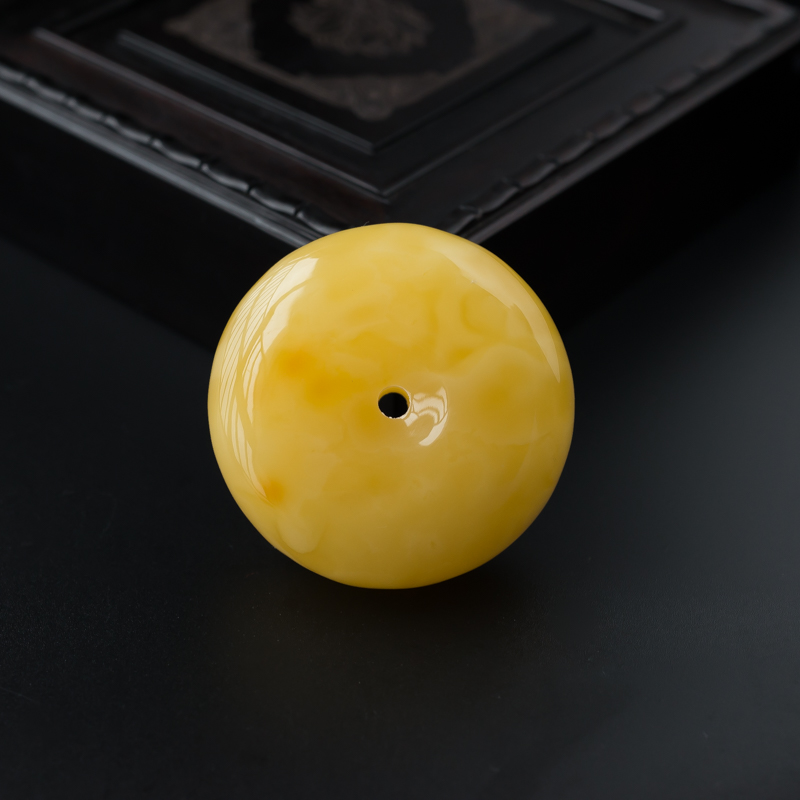 波罗的海天然满蜜鸡油黄蜜蜡平安扣吊坠-红掌柜