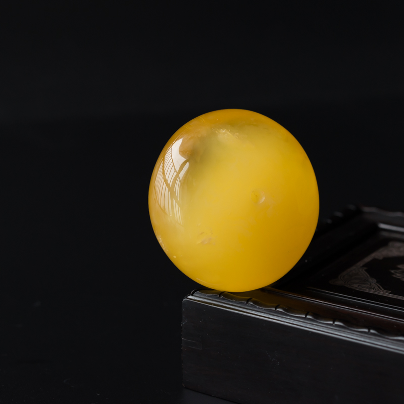 天然满蜜鸡油黄蜜蜡平安扣吊坠-红掌柜