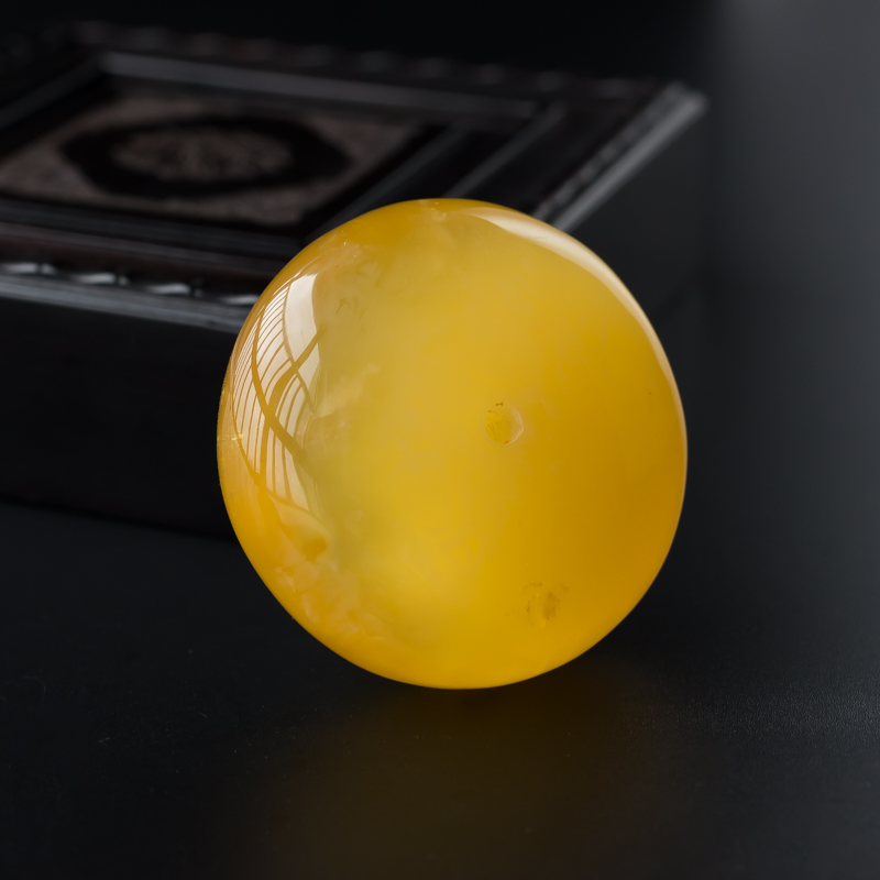 波罗的海天然鸡油黄蜜蜡平安扣吊坠-红掌柜