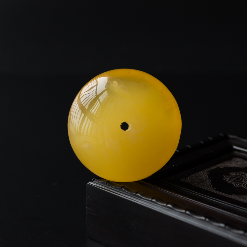 波罗的海天然满蜜鸡油黄蜜蜡平安扣吊坠-红掌柜