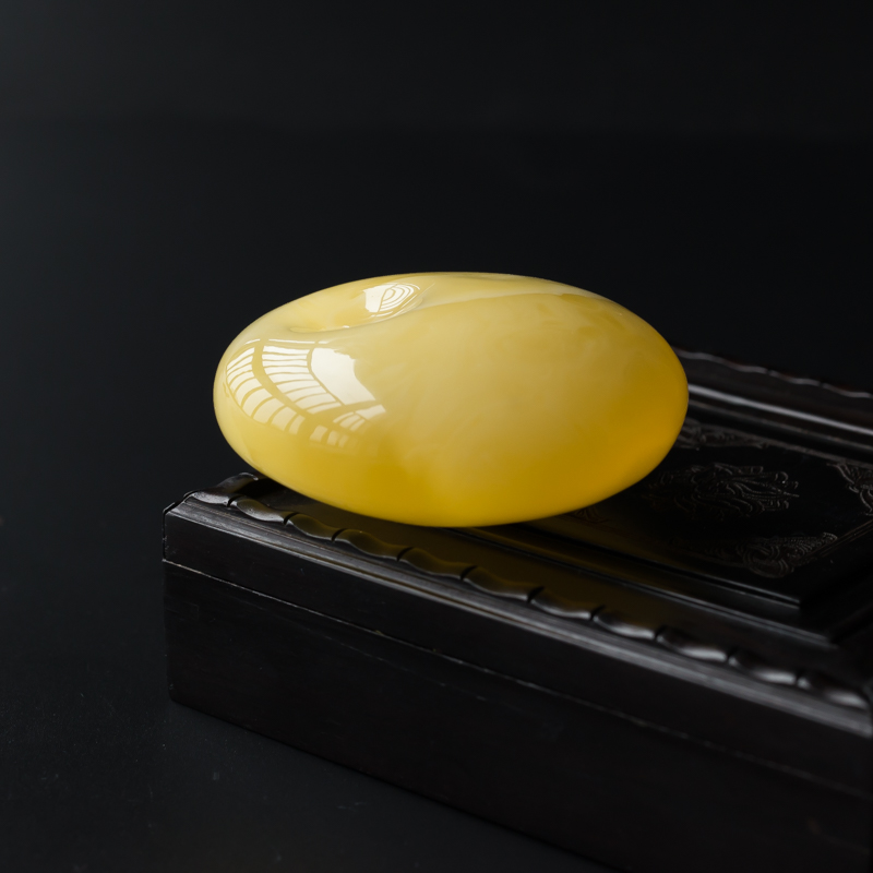 波罗的海天然满蜜蜜蜡平安扣吊坠-红掌柜