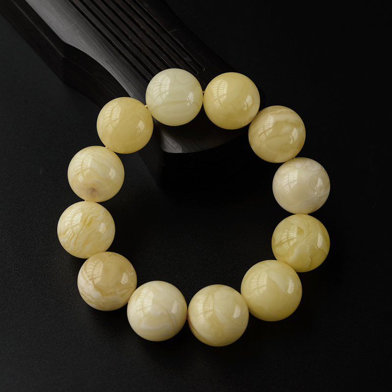 波罗的海天然白花蜜蜜蜡手串 - 红掌柜