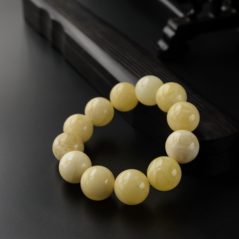 天然白花蜜蜜蜡手串 - 红掌柜