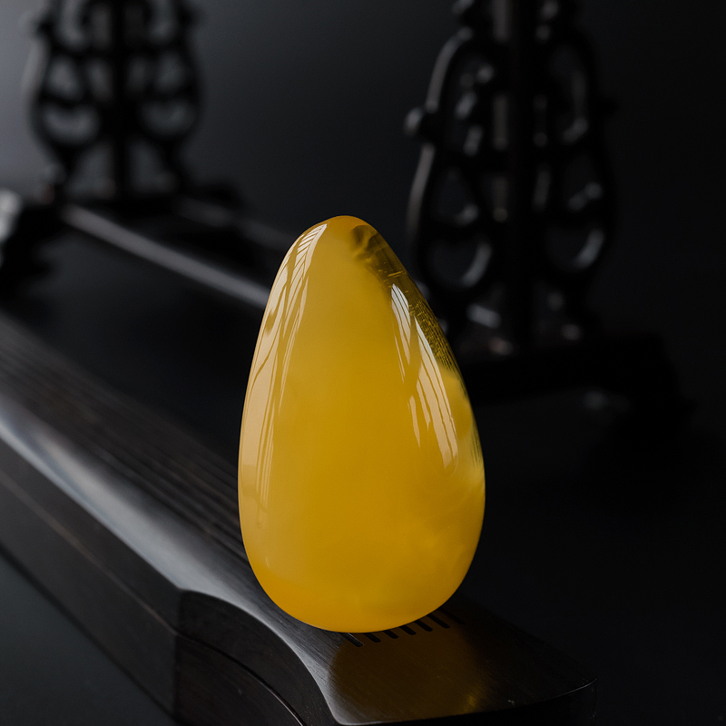 金包蜜鸡油黄蜜蜡随形吊坠 - 红掌柜