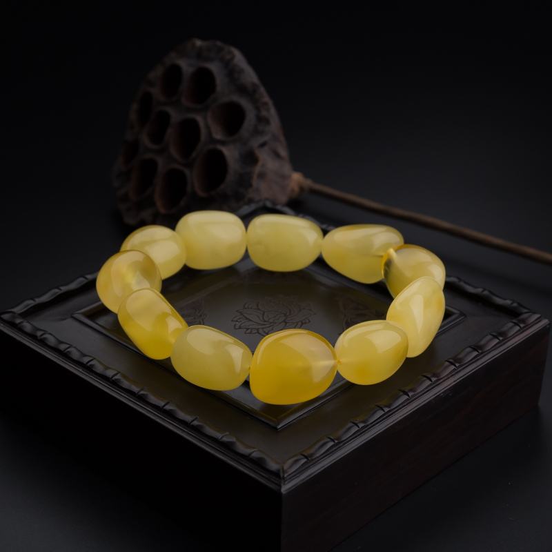 天然鸡油黄蜜蜡手串 - 红掌柜