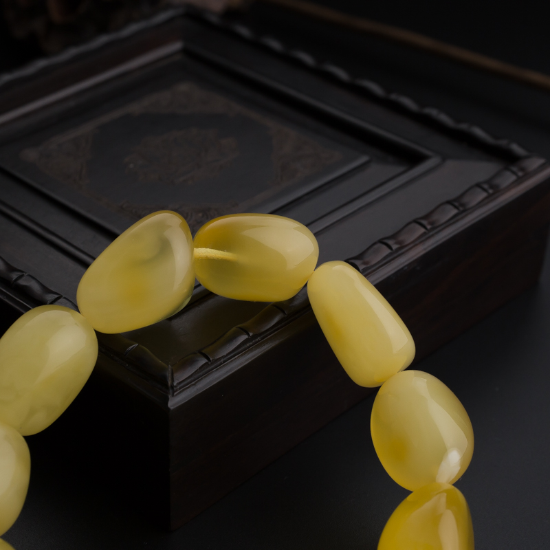 波罗的海天然鸡油黄蜜蜡手串 - 红掌柜