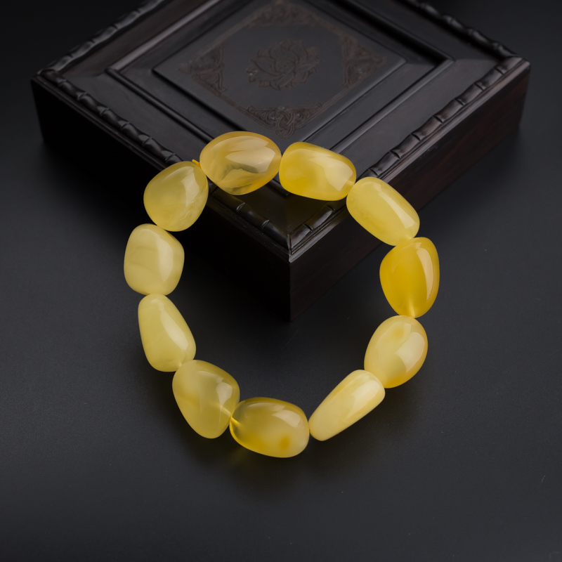 波罗的海天然鸡油黄蜜蜡随形手串 - 红掌柜
